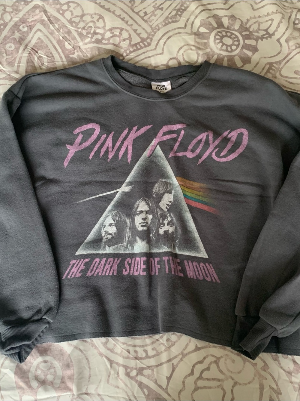 Pink Floyd gray crewneck with pink graphic